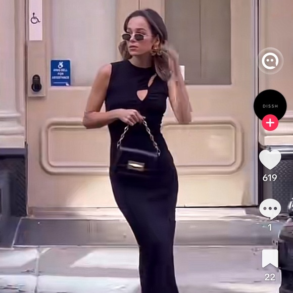 DISSH Monique Black Keyhole Midi Maxi Dress XS - Picture 3 of 7